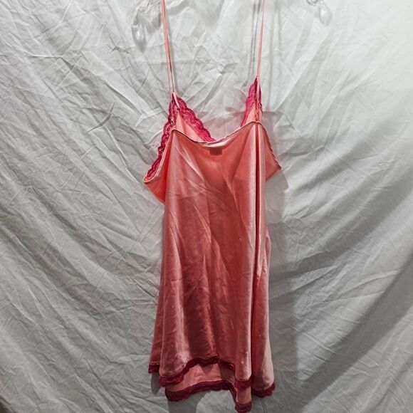 Peachy satin vintage y2k lace trim plus size coquette slip dress - Picture 2 of 5